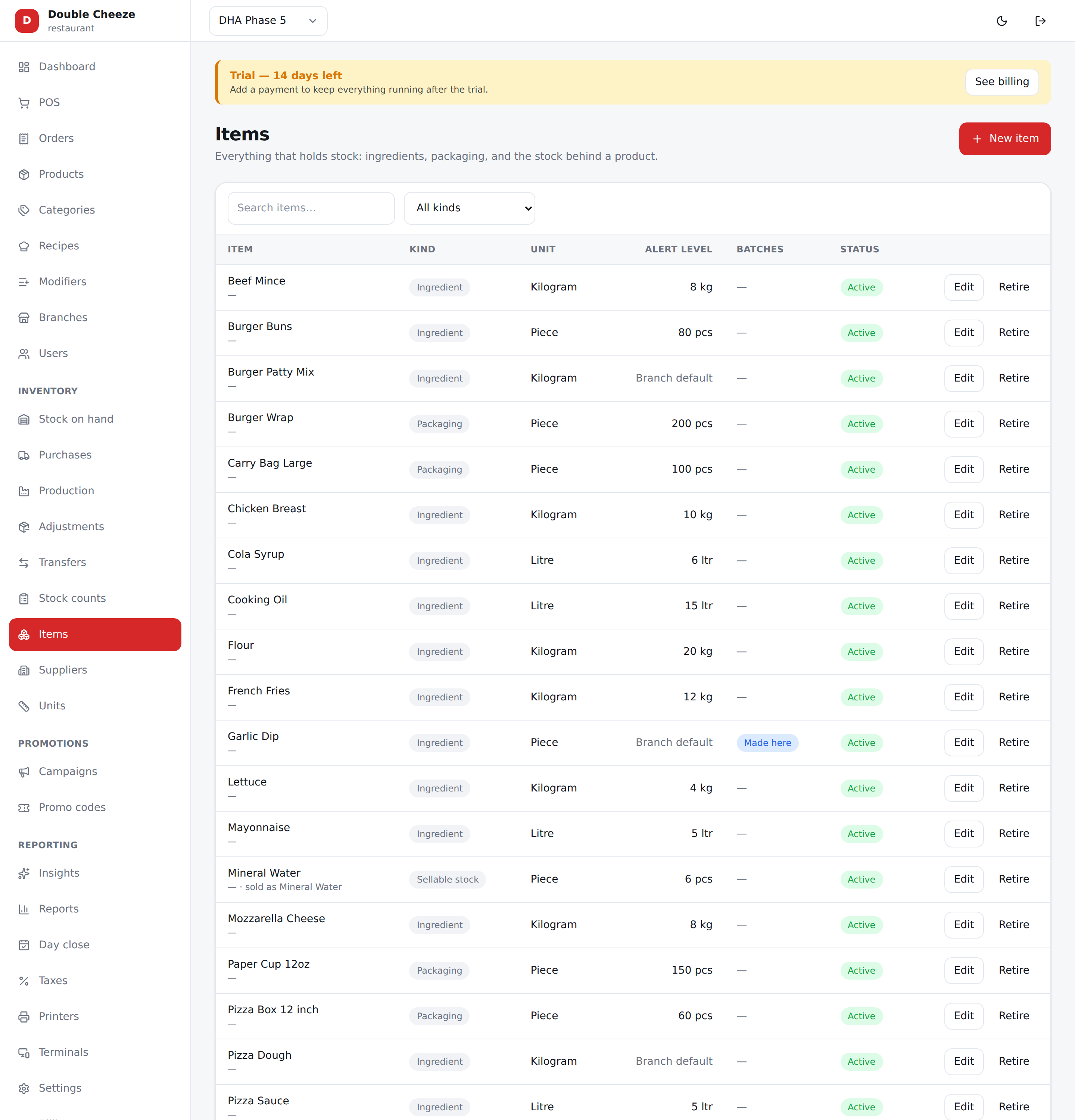 Stock items. A retail product with Track stock on gets one automatically per variant.
